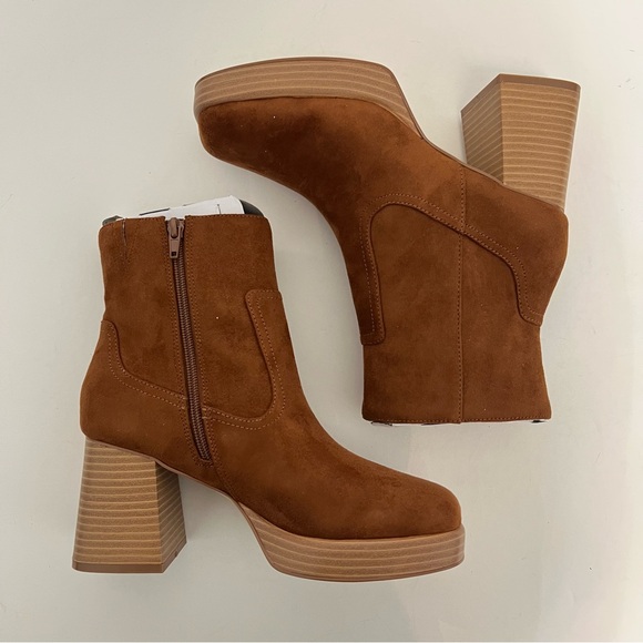 BP. Keyla Platform Bootie In Tan Chestnut Color - New In Box - Reemoly - Picture 10 of 15